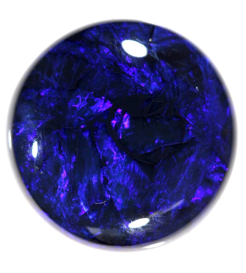 Bright Round Electric Blue 25.32ct Lightning Ridge Opal GJM066