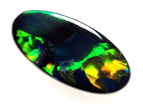 Unique Green/Blue Broad Flash Pattern Opal! 2063 .75cts freeshipping - Global Opals