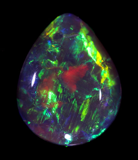 Gem Green/Red 2.01ct Rare Crystal Solid Opal