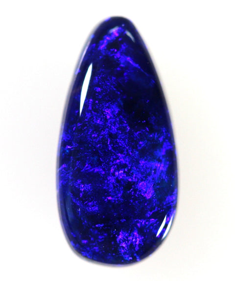 1.64 carat stunning blue off tear drop solid black Opal!