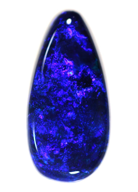 1.64 carat stunning blue off tear drop solid black Opal!