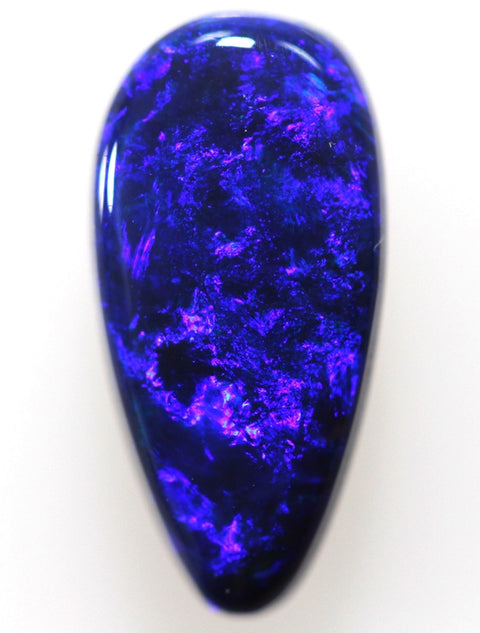 1.64 carat stunning blue off tear drop solid black Opal!