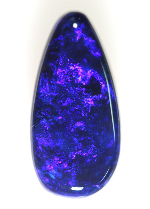 1.64 carat stunning blue off tear drop solid black Opal!