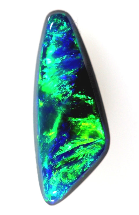 Brilliant free-form solid black Opal!