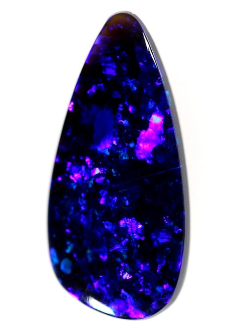 1.38 carat Royal Blue off-drop solid black Opal