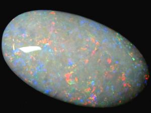 Big Red Multi-Color Pin-Fire High Cabochon Solid White Opal 22.66ct / 248 free shipping - Global Opals