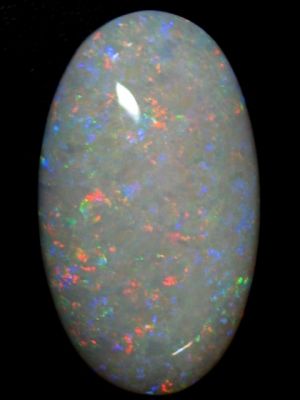 Big Red Multi-Color Pin-Fire High Cabochon Solid White Opal 22.66ct / 248 free shipping - Global Opals