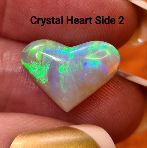 Solid Opal Crystal Heart