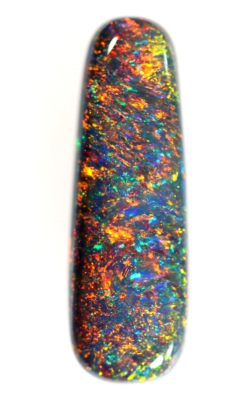 Red Peacock Pattern Multi-Color Solid Black 2.21ct Lightning Ridge Opa ...