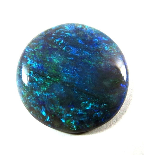 Round Blue Solid Black Lightning Ridge Opal! 3.95ct / 070 freeshipping - Global Opals