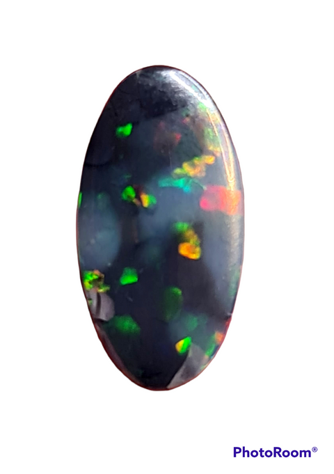 Spatters of Colors! Red on Black Solid Black Australian Opal 1.95ct 3162 Global Opals