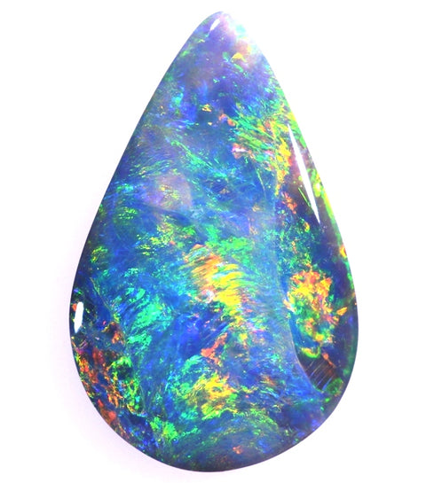 Bright Green-Orange Flashes Tear Drop Solid Opal! 5127 / 1.42ct freeshipping - Global Opals