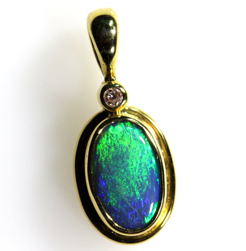 Solid Black Opal Pendant 126b