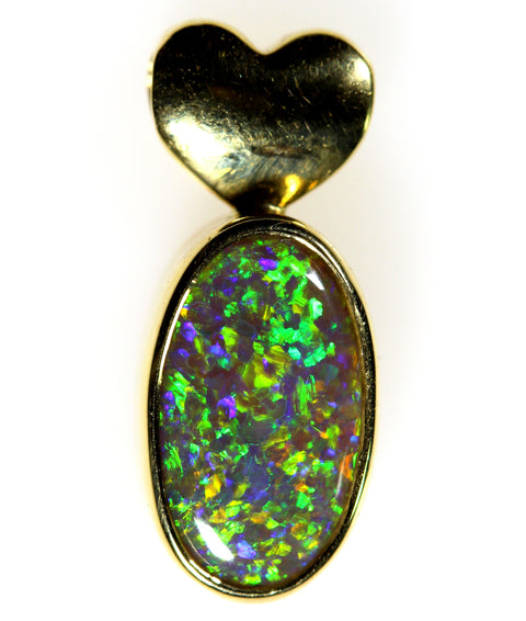 Solid Black Opal Pendant