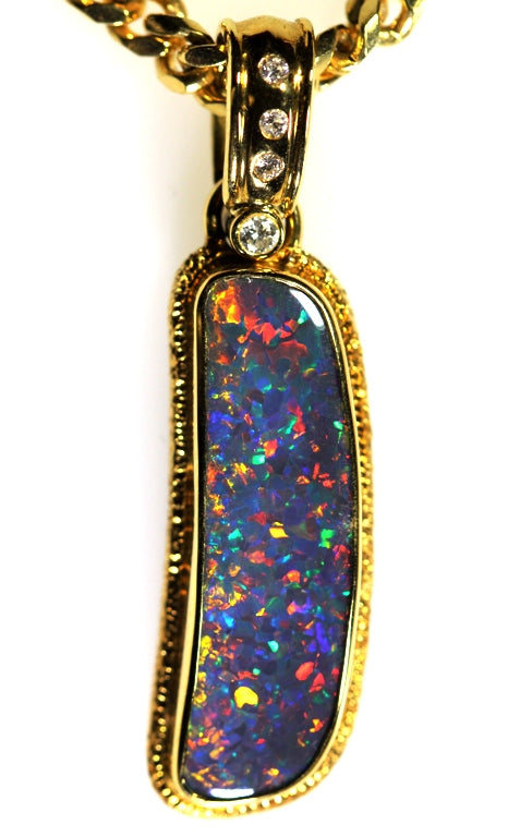 Brilliant Black Opal Pendant