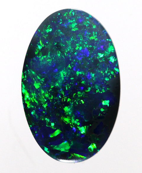 2.55 carat floral pattern solid black Opal