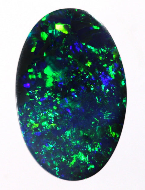 2.55 carat floral pattern solid black Opal