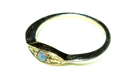 (RPG-513) Bezel Set Fine Detail Red Solid Black Opal Ring! freeshipping - Global Opals