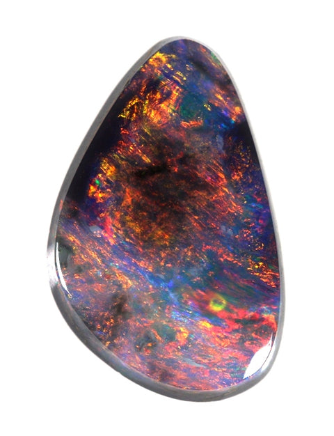 Red Multi-Coloured Solid Black Opal (2215) 1.69cts freeshipping - Global Opals