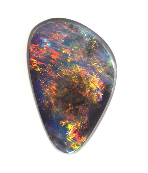 Red Multi-Coloured Solid Black Opal (2215) 1.69cts freeshipping - Global Opals