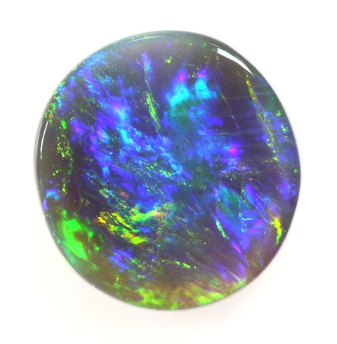 (2135) 1.33cts Round Bright Solid Black Opal! $380 freeshipping - Global Opals